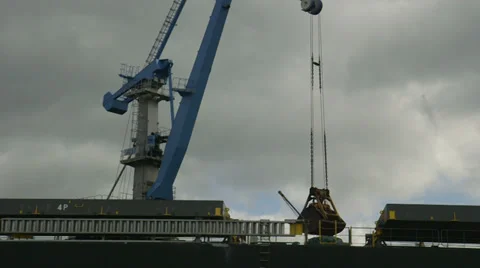 Cranes in harbour Stock Footage 36376651