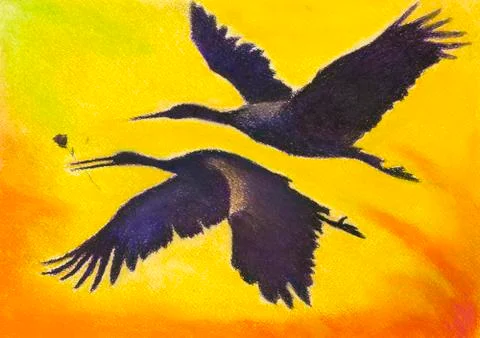 Cranes Stock Illustration