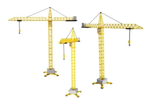Cranes isolated on the white background. 스톡 일러스트