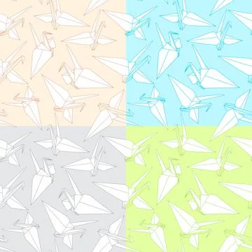 Cranes. origami Illustration