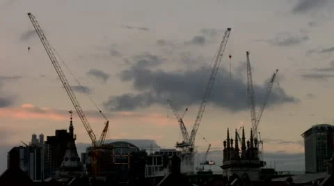 CRANES OVER LONDON Stock Footage 10809548