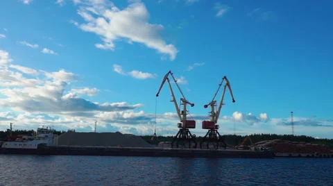 Cranes in Port Video stock 58274485