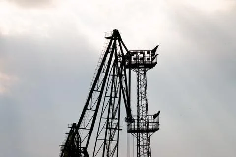 Cranes At The Port Stock Photos