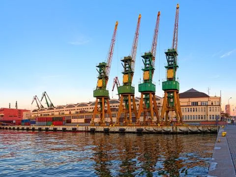 The cranes in port Stock Photos