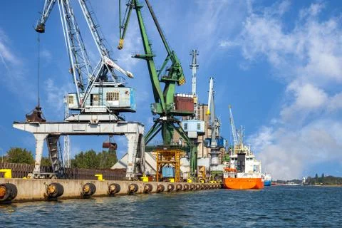 Cranes in port Stock Photos
