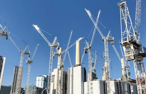 Cranes on the seaport Stock Photos