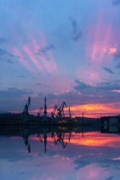 Cranes in Sestao Stock Photos