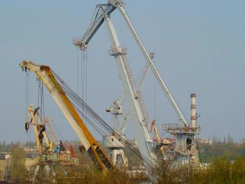 Cranes Shipbuilding Stock Photos