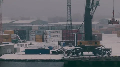 Cranes, Ships and Containers Stock Footage 49092651