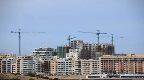 Cranes Time Lapse Fast Stock Footage 3599036