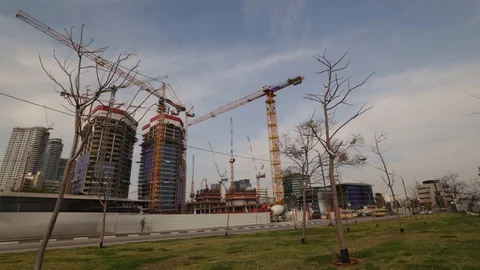 Cranes Time Lapse Stock Footage 108841389