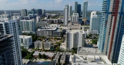 Cranes at work in Edgewater Stock Footage 149615816