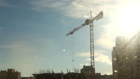 Cranes working  with building 스톡 동영상 72404189