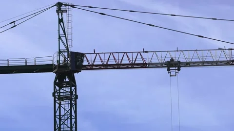 Cranes working on the construction site Stock Footage 237159038