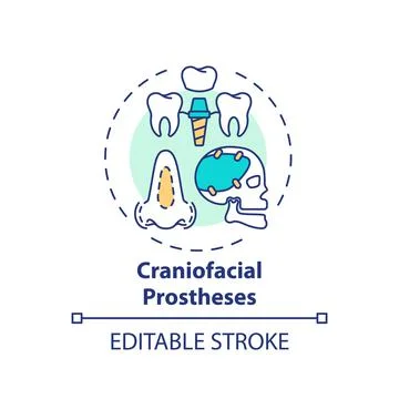 Craniofacial prostheses concept icon Illustrazione stock
