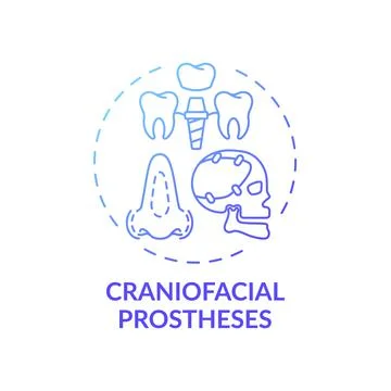 Craniofacial prostheses concept icon Stock Illustration