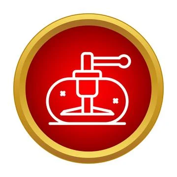 Crank mechanism machine engine icon in circle Stock Illustration