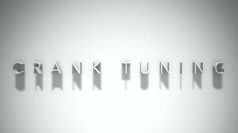 Crank tuning 3D title animation white text on a white background Stock Footage 299749470