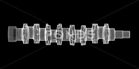 Crankshaft, body structure, wire model on background ~ Clip Art #46793491