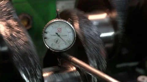 Crankshaft grinding. Micrometer with dial indicator. Engine overhaul Video stock 75051968