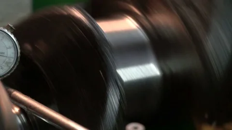 Crankshaft grinding. Micrometer with dial indicator. Engine overhaul Stock Footage 75052083