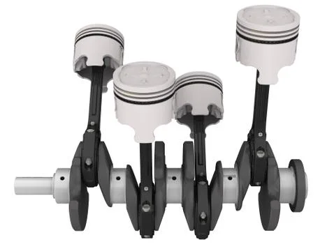 The crankshaft of the internal combustion engine with pistons assy. The three Stock Illustration