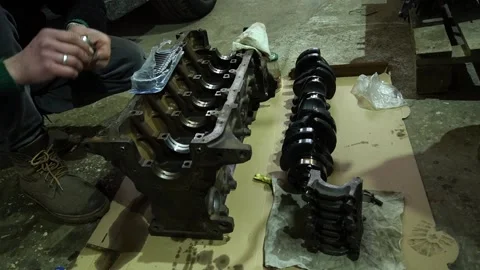 Crankshaft mounting bolts Video stock 178482596