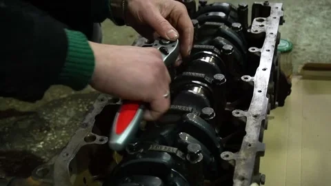 Crankshaft mounting bolts Video stock 178482611
