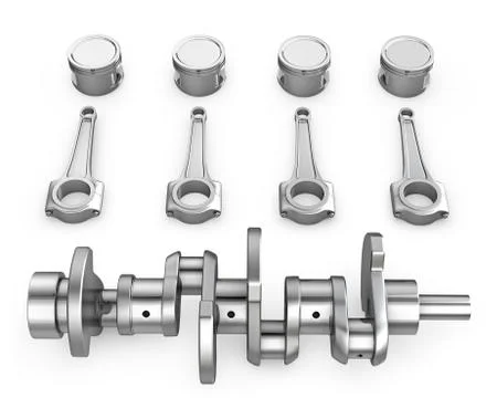 Crankshaft, pistons and connecting rods Stock Illustration