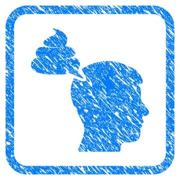 Crap Thinking Person Framed Grunge Icon Stock Illustration