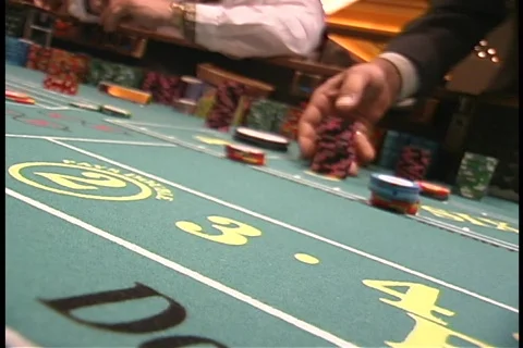Craps bets placed on table 2 Stock Footage 109027