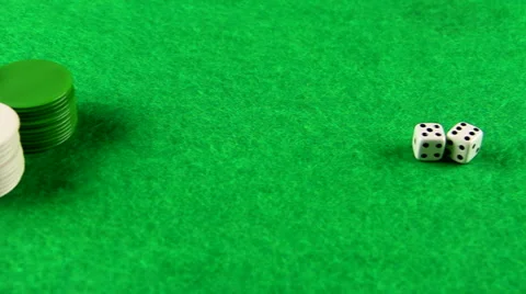 Craps dice and chips dolly Stock Footage 42744085