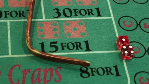 Craps Table and Dice, Close Up Stock Footage 72864621