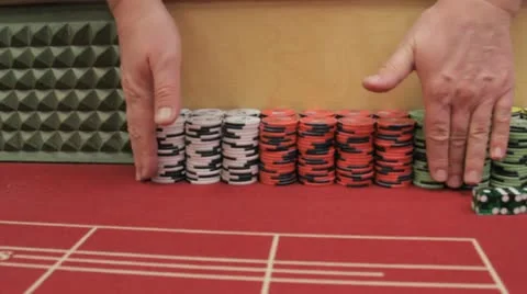 Craps table chips Stock Footage 12326232