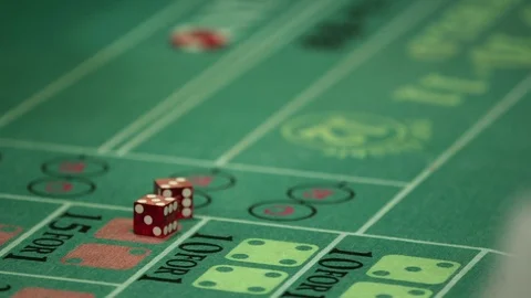 Craps Table Dice on Table Stock Footage 72857976