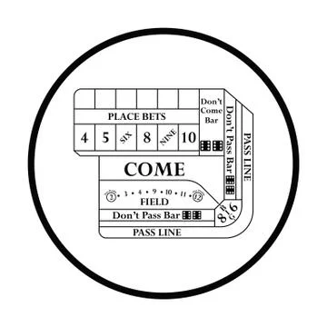 Craps table icon Stock Illustration