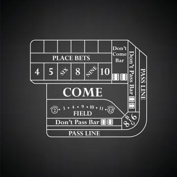 Craps table icon Stock Illustration