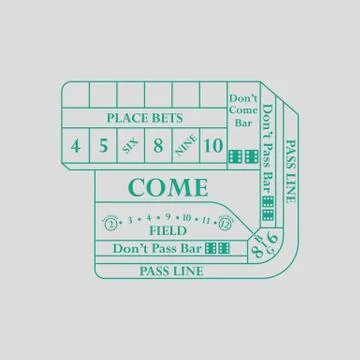Craps table icon Stock Illustration