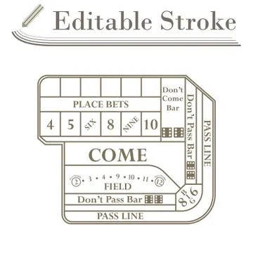 Craps Table Icon Stock Illustration