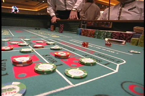 Craps table placing bets 1 Stock Footage 109042