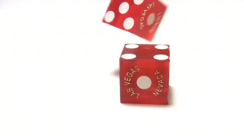 Craps - two red dice on white background Stock Footage 368122