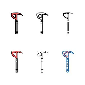 Crash axe tool color icon vector simplified Stock Illustration