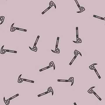 Crash axe tool line seamless pattern Stock Illustration