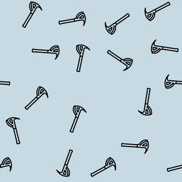 Crash axe tool line vector seamless pattern Stock Illustration
