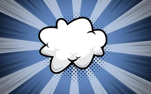 Crash comic speech bubble with cloud, rays and halftone effect background. .. Stock Illustration