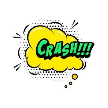 CRASH!!! Comic style phrase with speech bubble. Vector illustration Illustrazione stock