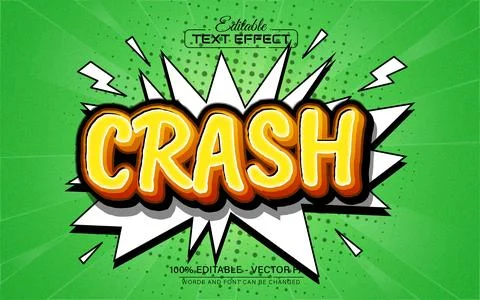 Crash comic style text effect editable Stock Illustration
