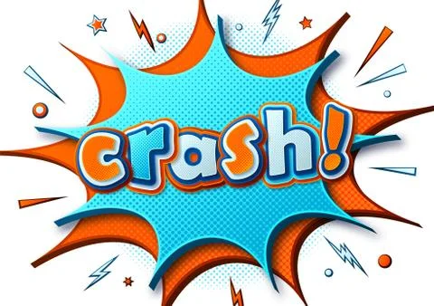 Crash comics poster with speech bubble Illustrazione stock