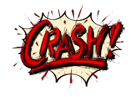 Crash! - Comics speech bubble explosion illustration Illustrazione stock