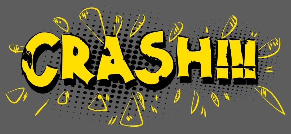 Crash - Comics word. Vector retro abstract comic book speech bubble, wording  Stock Illustration